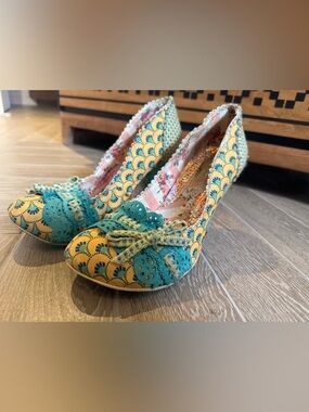 Irregular Choice - Teal and Yellow Patterned Women's Heels 41